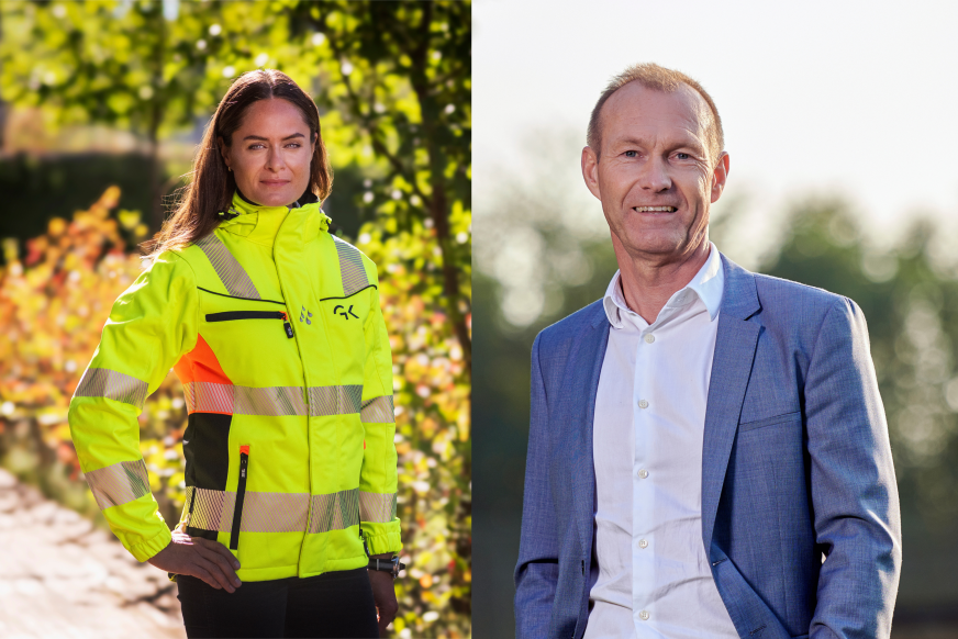 Martine Lovise Drevvatne, HMS-direktør og Jørgen Christensen, divisionsdirektør hos GK i Danmark.