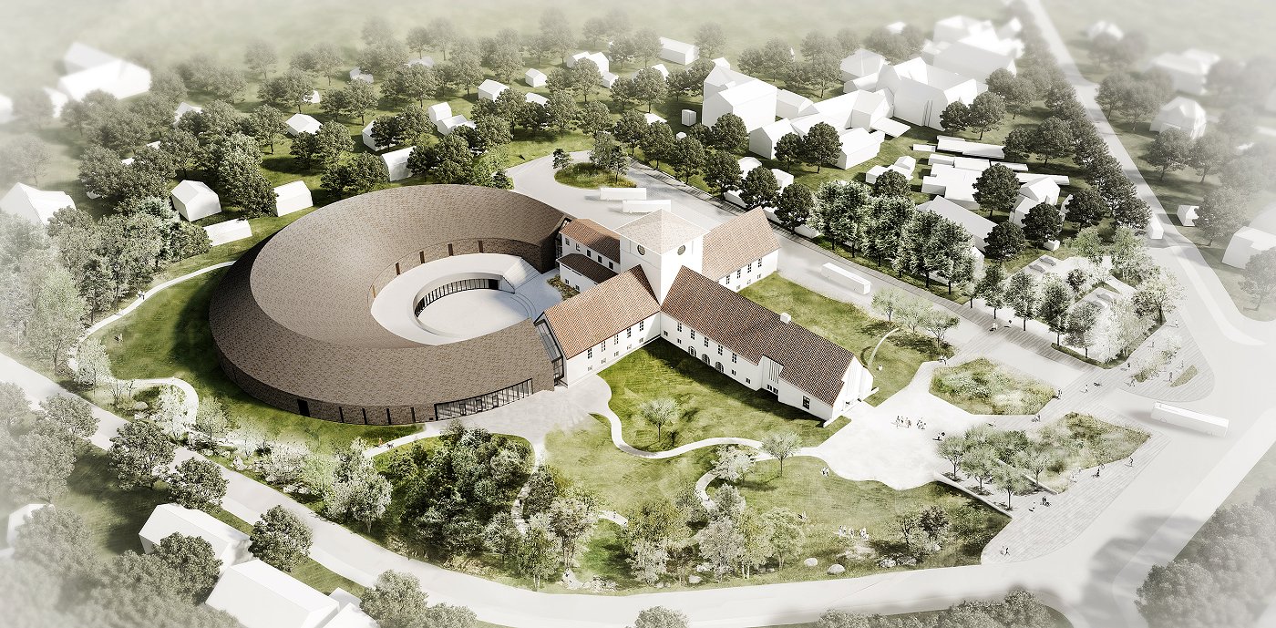 Det nye Vikingtidsmuseet i fugleperspektiv. Foto_AART Architects